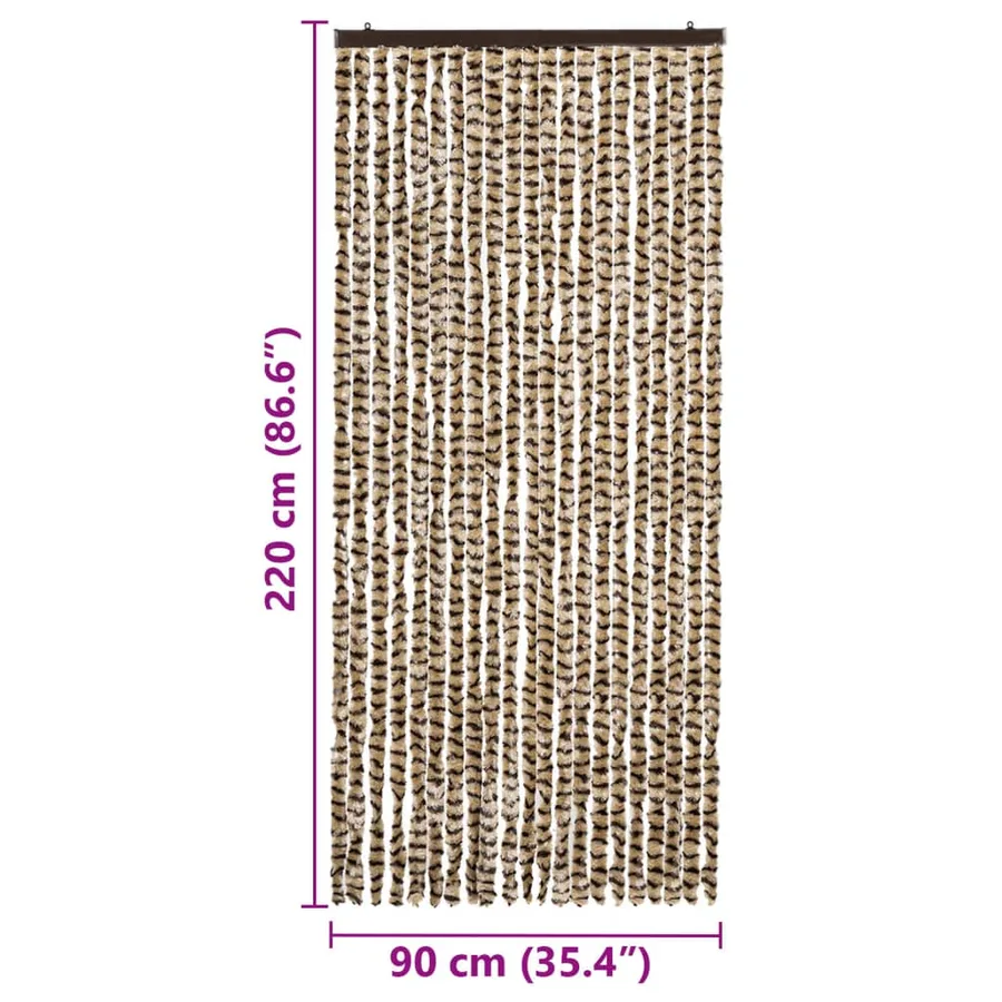 Moustiquaire Beige et marron 90x220 cm Chenille - 7