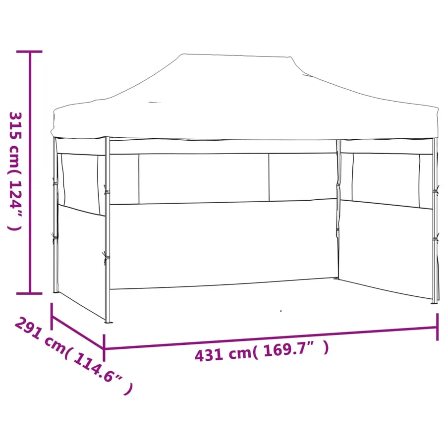 Tente pliable avec 3 parois 3 x 4,5 m Crème - 9
