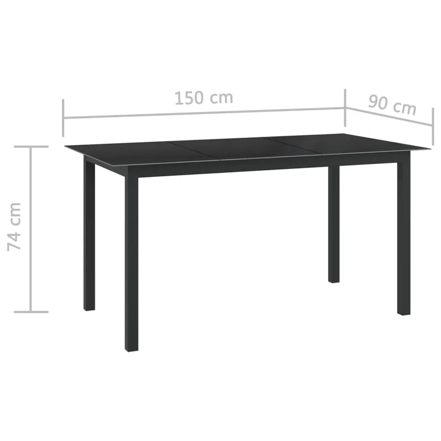 Ensemble à manger de jardin 7 pcs aluminium anthracite - 14
