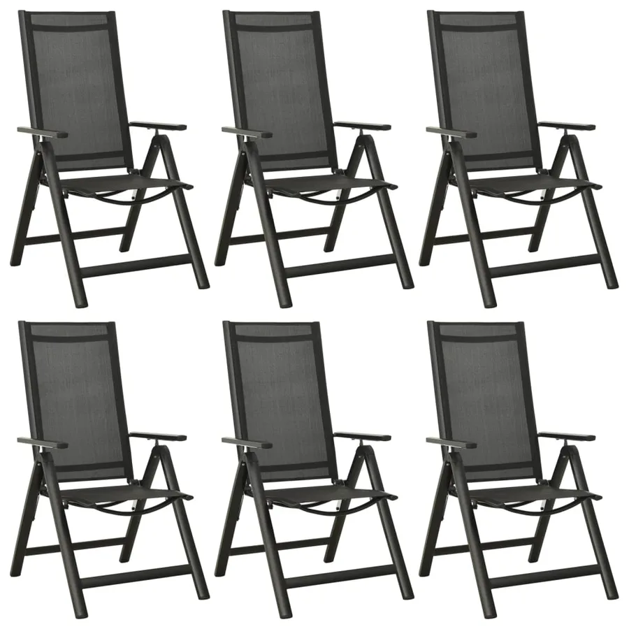 Ensemble à manger de jardin 7 pcs aluminium anthracite - 6