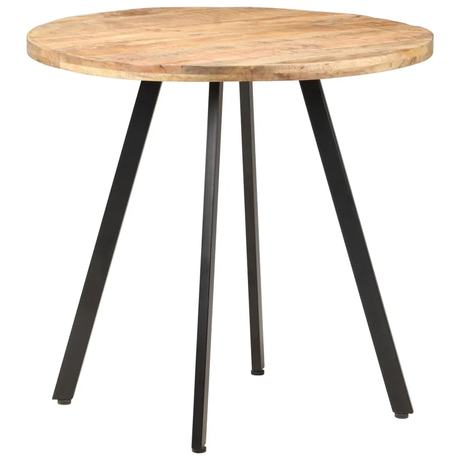 Table de salle à manger 80 cm Bois de manguier brut - 5