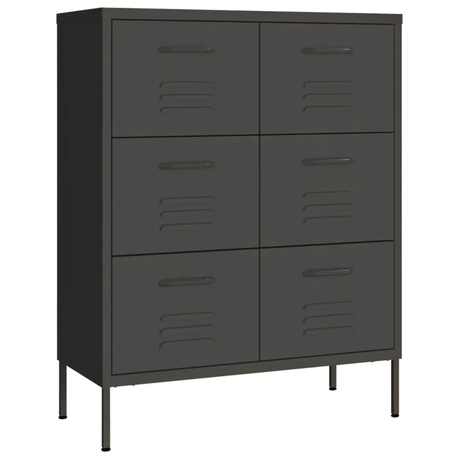 Armoire à tiroirs Anthracite 80x35x101,5 cm Acier - 2