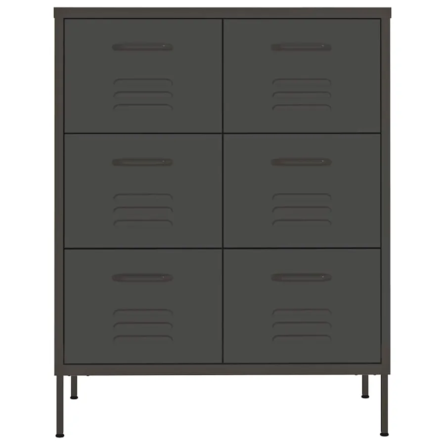 Armoire à tiroirs Anthracite 80x35x101,5 cm Acier - 3