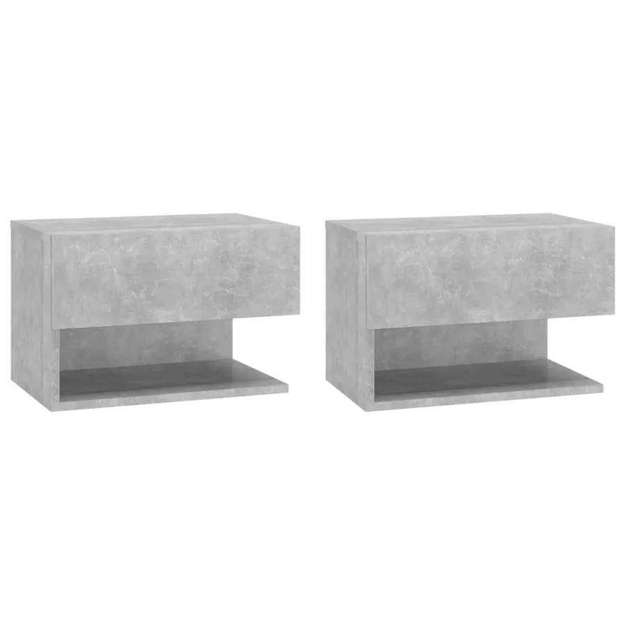 Tables de chevet murales 2 pcs Gris béton - 2