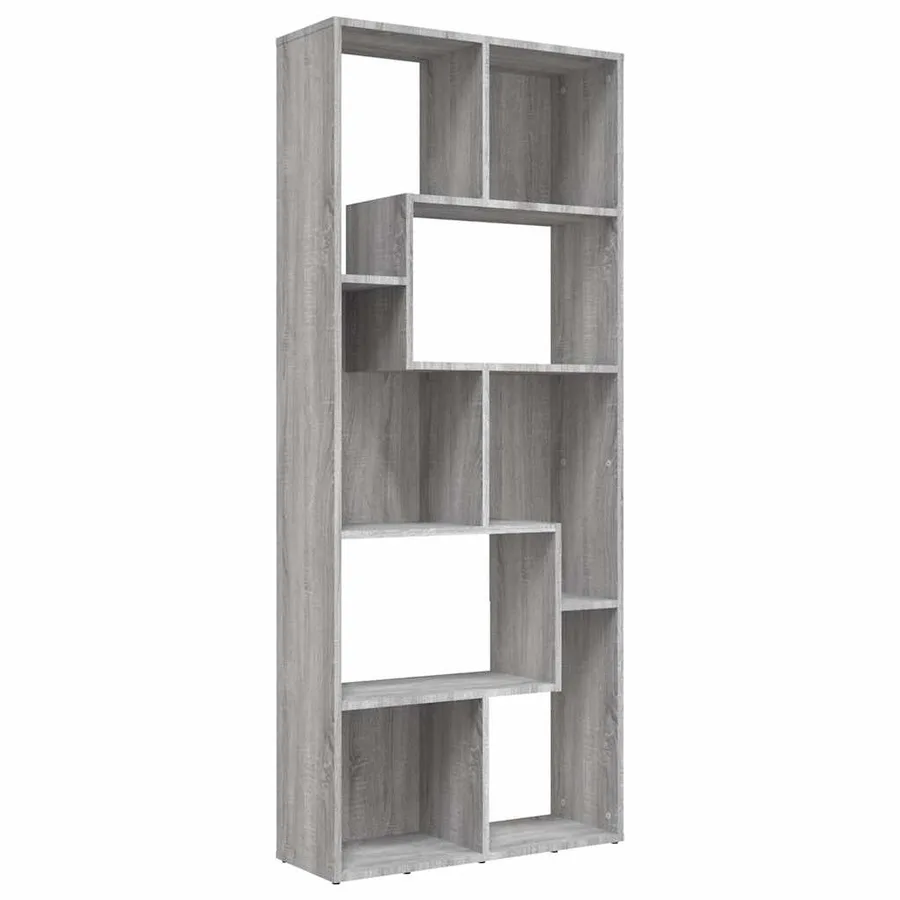 Bibliothèque Sonoma gris 67x24x161 cm Bois d'ingénierie - 2