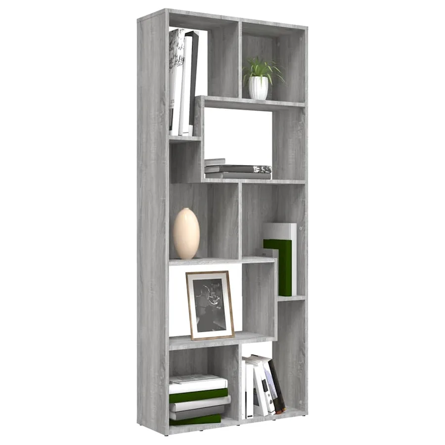 Bibliothèque Sonoma gris 67x24x161 cm Bois d'ingénierie - 8