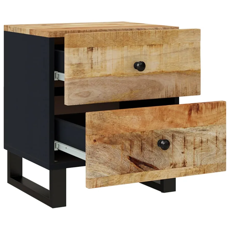 Tables de chevet 2 pcs 40x33x46 cm Bois de manguier solide - 10
