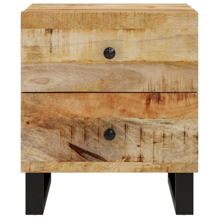 Tables de chevet 2 pcs 40x33x46 cm Bois de manguier solide - 3