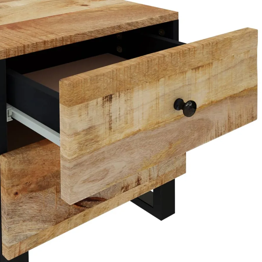 Tables de chevet 2 pcs 40x33x46 cm Bois de manguier solide - 6