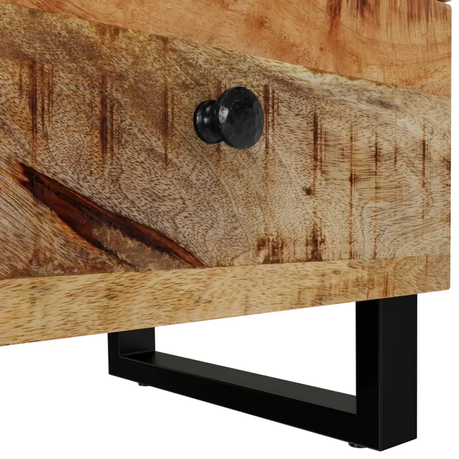 Tables de chevet 2 pcs 40x33x46 cm Bois de manguier solide - 7