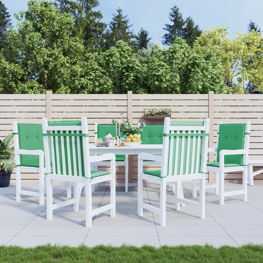 Coussins de chaise de jardin à dossier bas lot de 6 vert