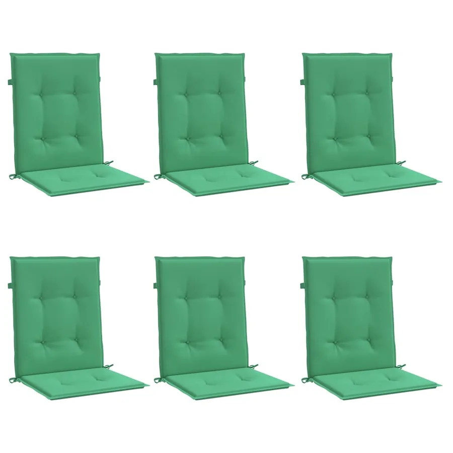 Coussins de chaise de jardin à dossier bas lot de 6 vert - 3