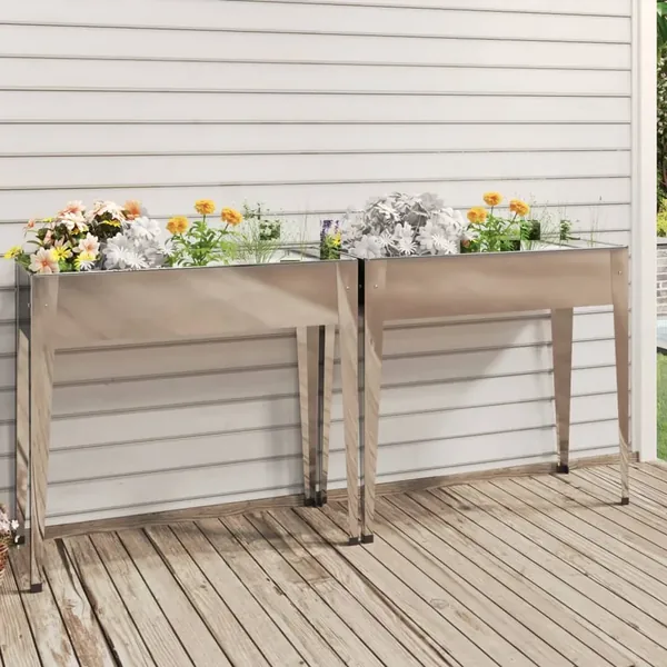 Jardinières 2 pcs Acier galvanisé