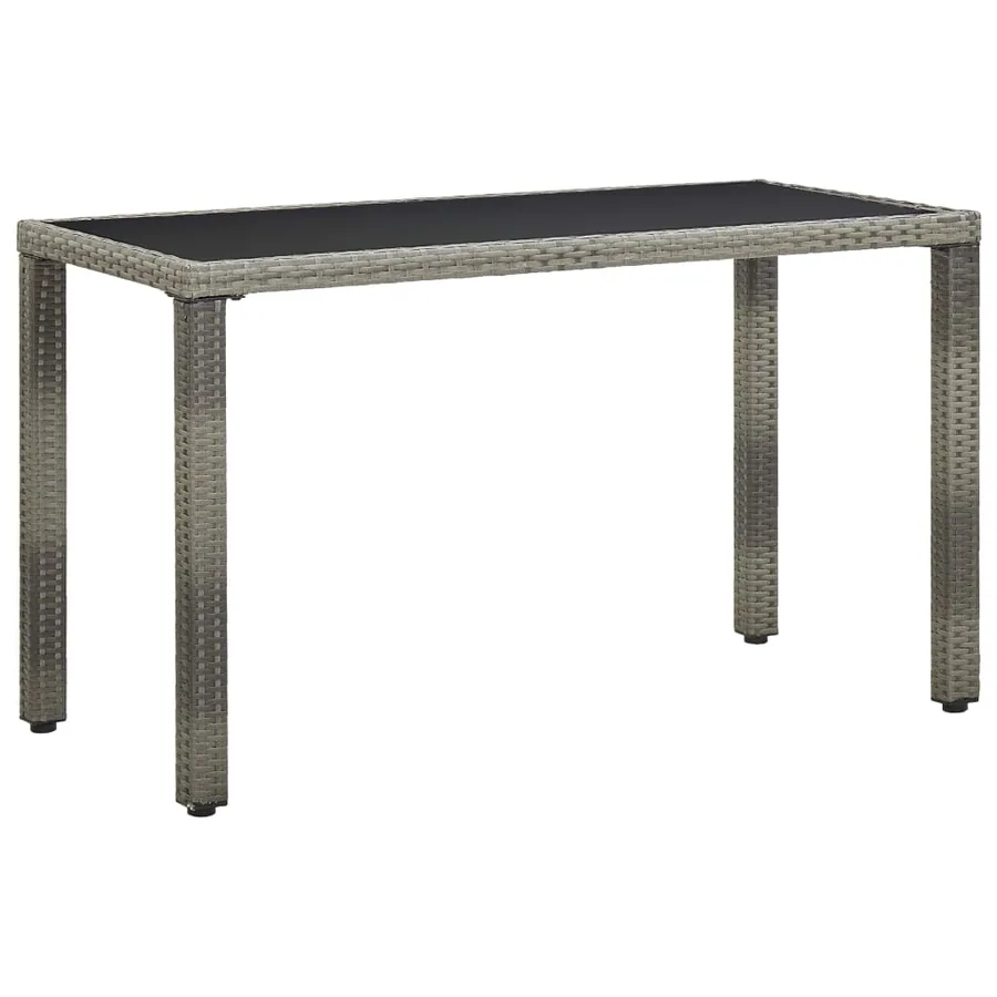 Ensemble à manger d'extérieur 5pcs coussins résine tressée gris - 5