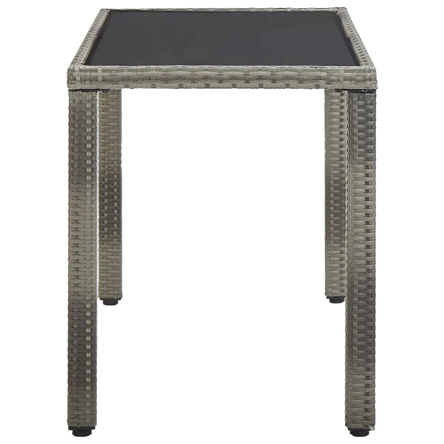 Ensemble à manger d'extérieur 5pcs coussins résine tressée gris - 7