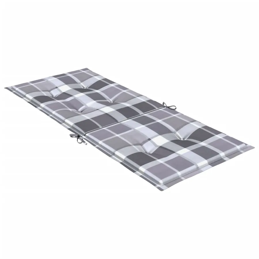 Coussins de chaise jardin à dossier haut lot de 4 carreaux gris - 6