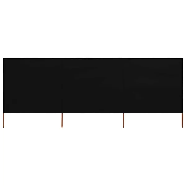 Paravent 3 panneaux Tissu 400 x 120 cm Noir