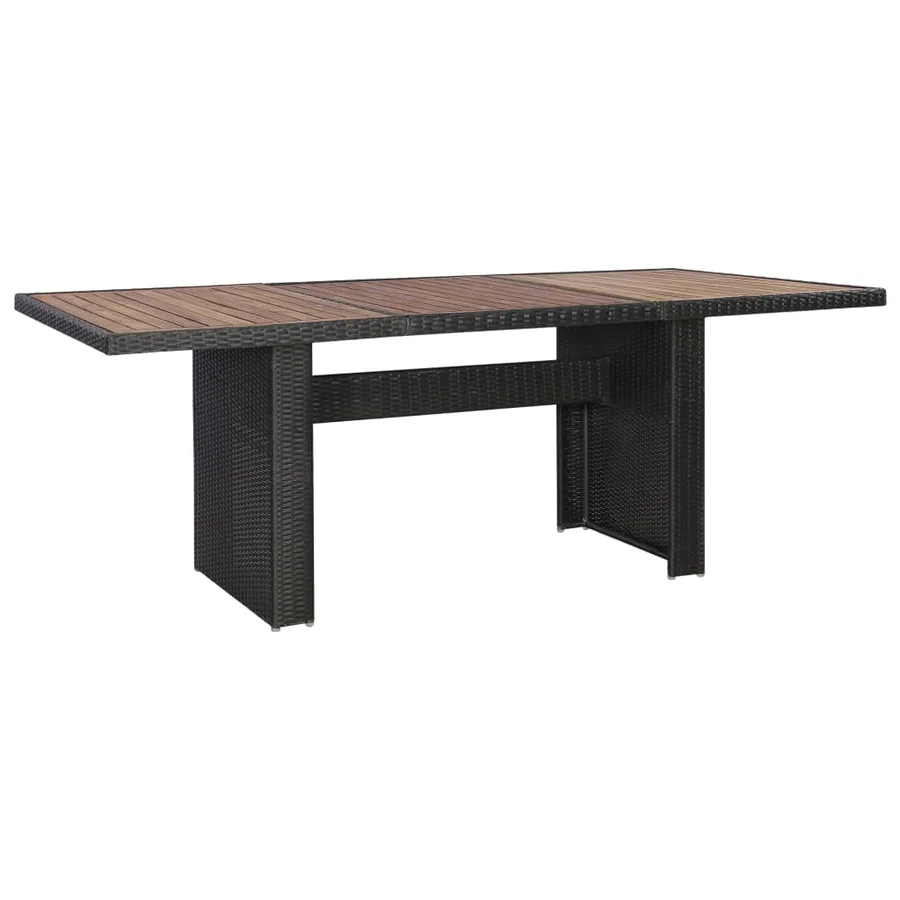 Ensemble à manger d'extérieur 9pcs coussins résine tressée noir - 5