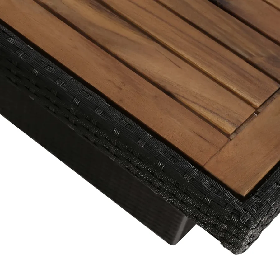 Ensemble à manger d'extérieur 9pcs coussins résine tressée noir - 6