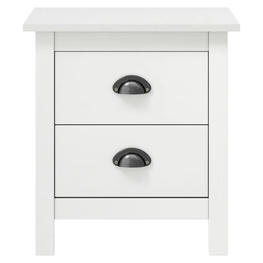 Tables de chevet Hill 2 pcs Blanc 46x35x49,5 cm Bois pin solide - 3