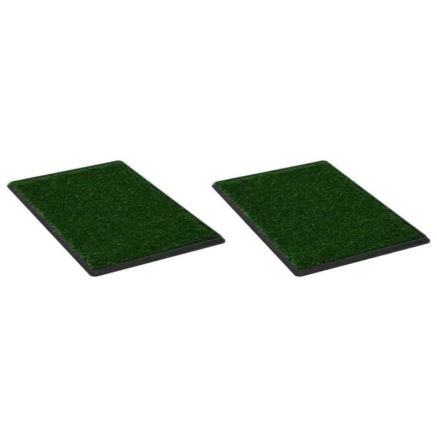 Tapis pour animaux 2 pcs avec plateau et gazon artificiel Vert - 2
