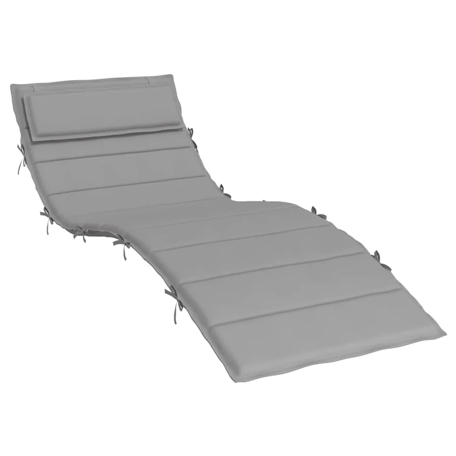 Coussin de chaise longue gris 180x60x4 cm tissu oxford - 2