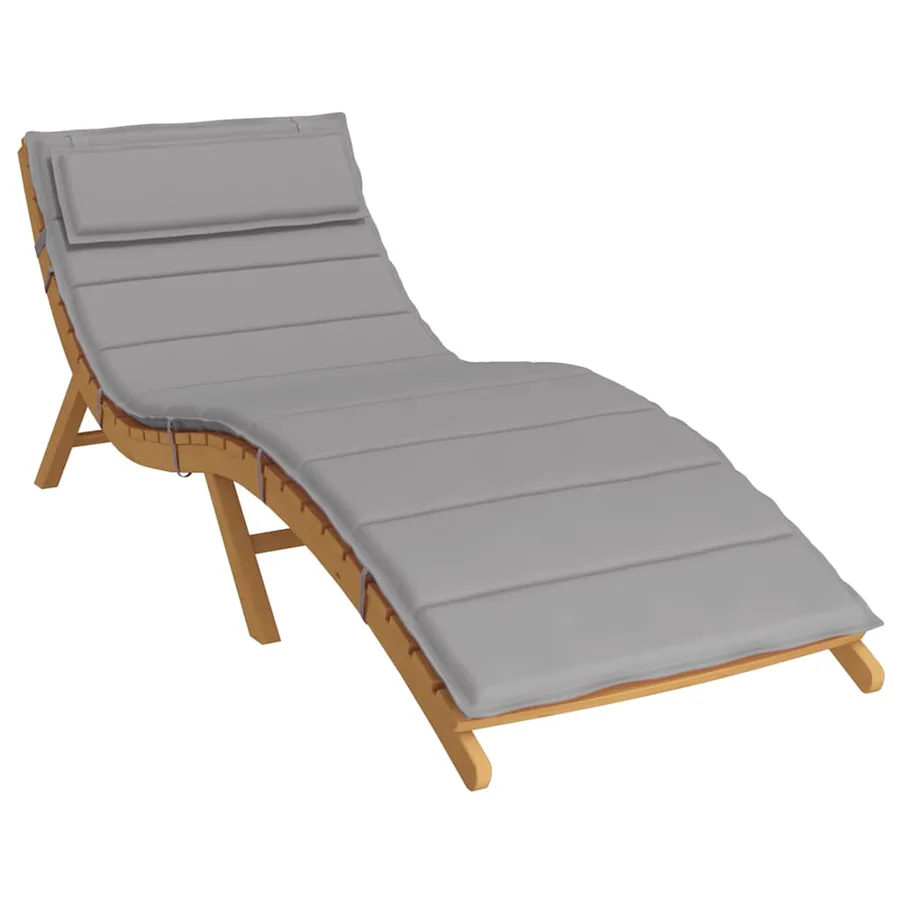 Coussin de chaise longue gris 180x60x4 cm tissu oxford - 3