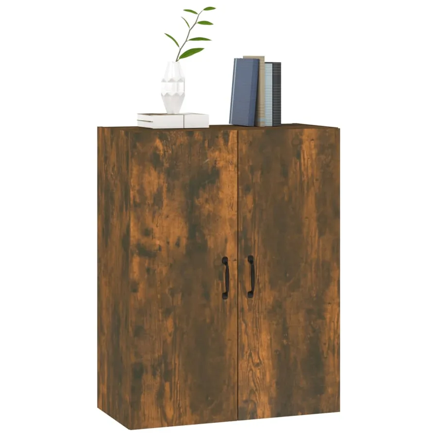 Armoire suspendue Chêne fumé 69,5x34x90 cm Bois d'ingénierie - 4
