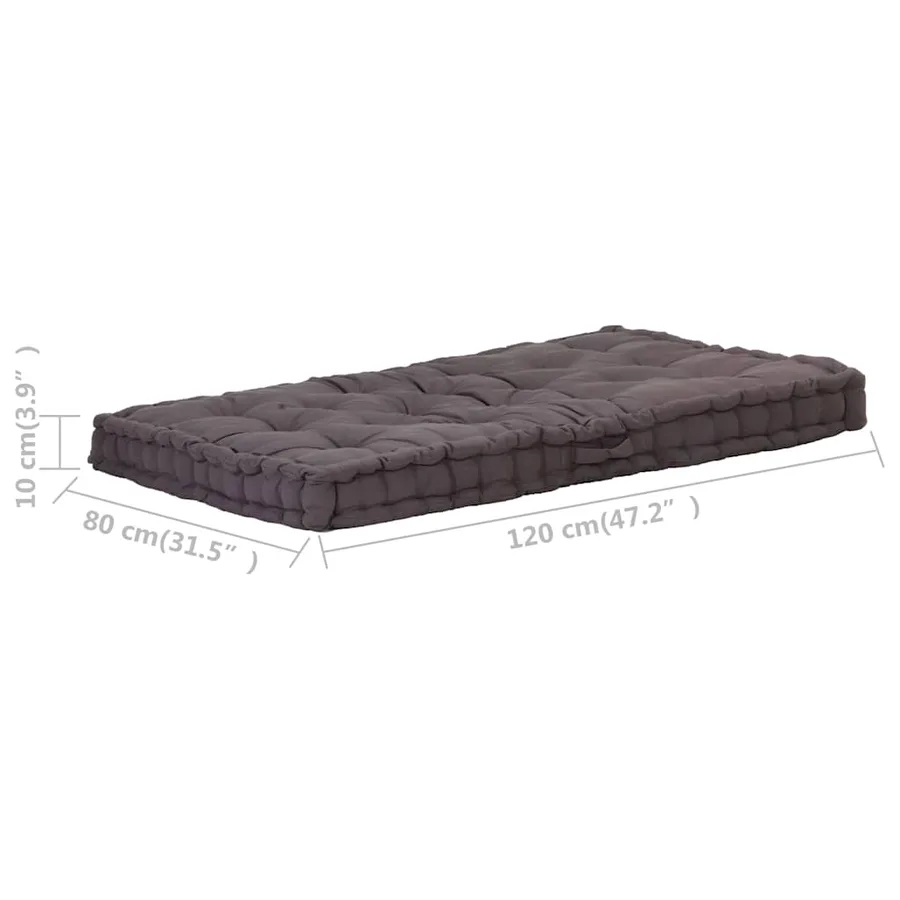 Coussin de plancher de palette Coton 120x80x10 cm Anthracite - 9