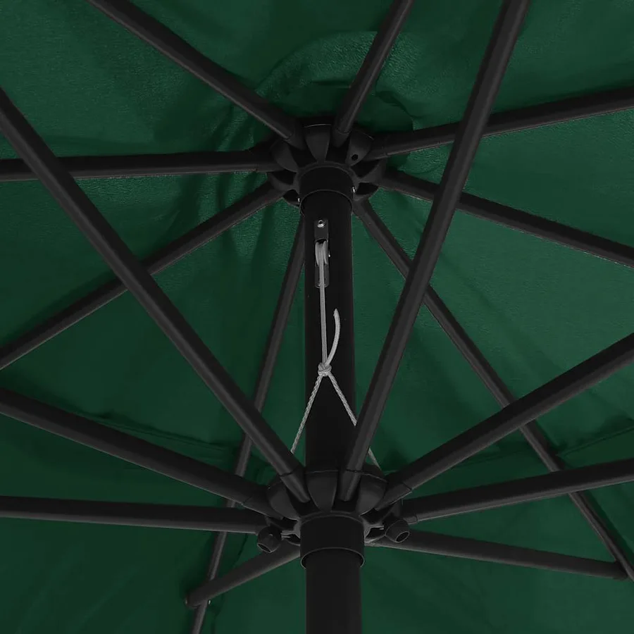 Parasol de jardin avec mât en métal 390 cm vert - 5