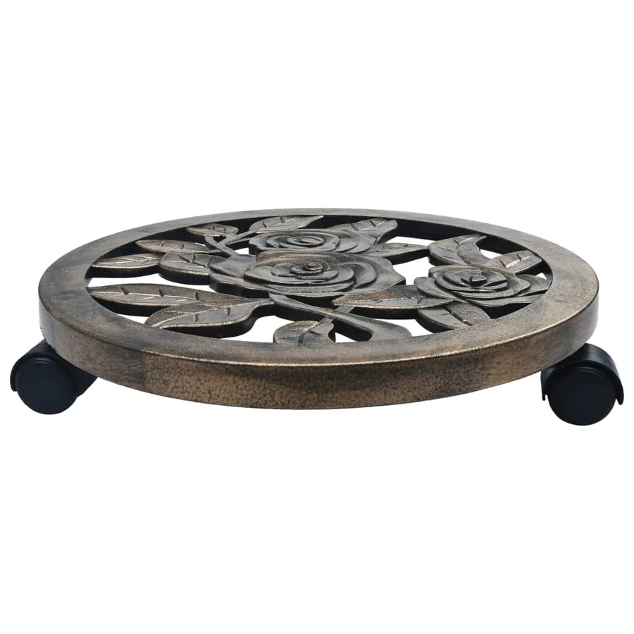 Chariots pour plantes 6 pcs Bronze 38 cm Plastique - 2