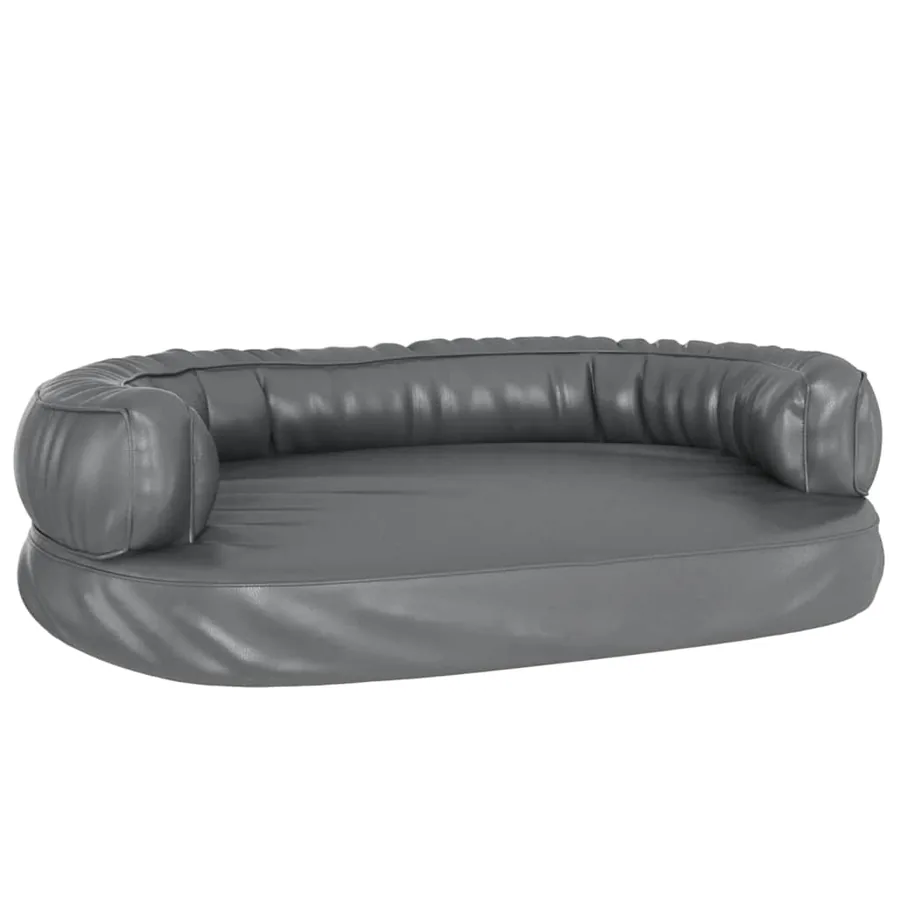 Lit pour chien ergonomique Mousse Gris 75x53 cm Similicuir - 2