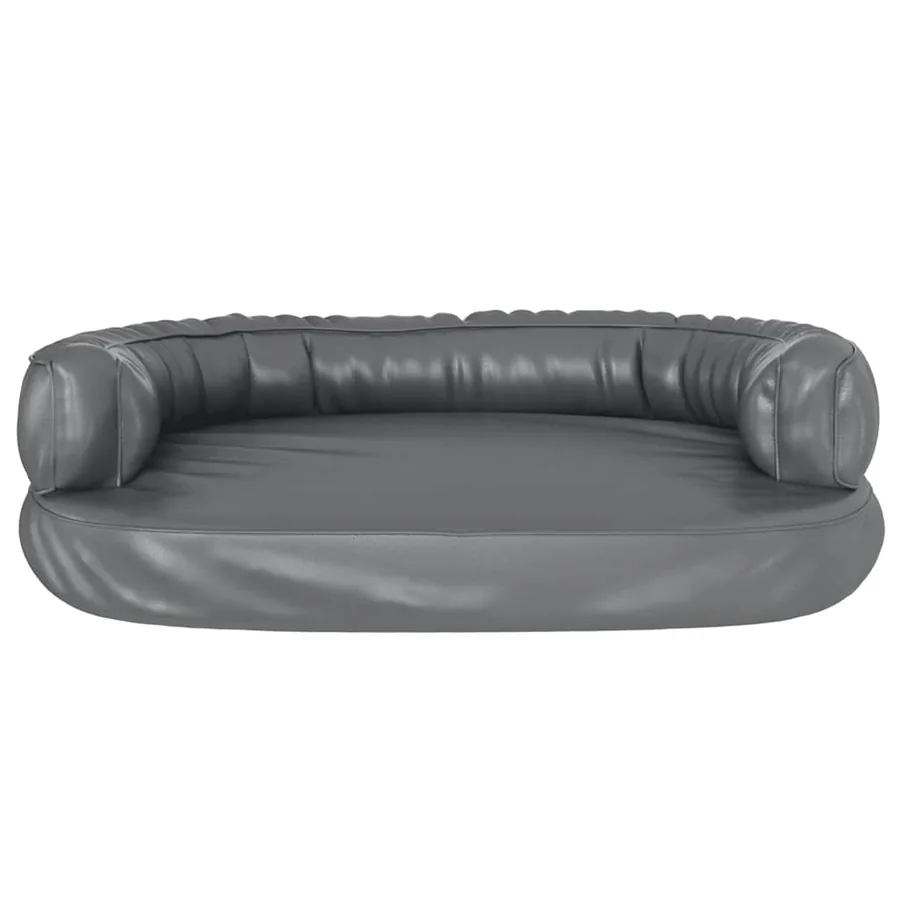 Lit pour chien ergonomique Mousse Gris 75x53 cm Similicuir - 4