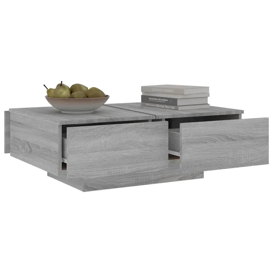 Table basse Sonoma gris 90x60x31 cm Bois d'ingénierie - 8