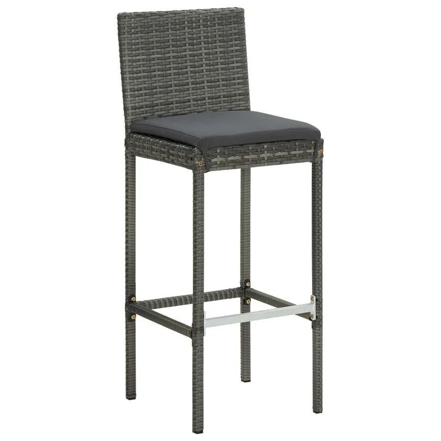 Ensemble de bar de jardin 7 pcs avec coussins Gris - 9