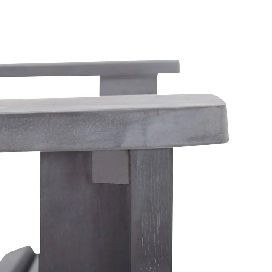 Chaise Adirondack Bois d'acacia massif Gris - 7