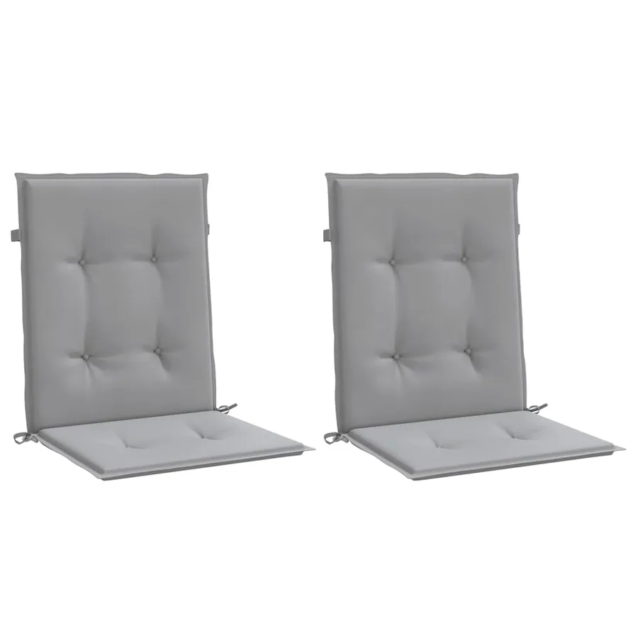 Coussins de chaise de jardin à dossier bas lot de 2 gris - 3