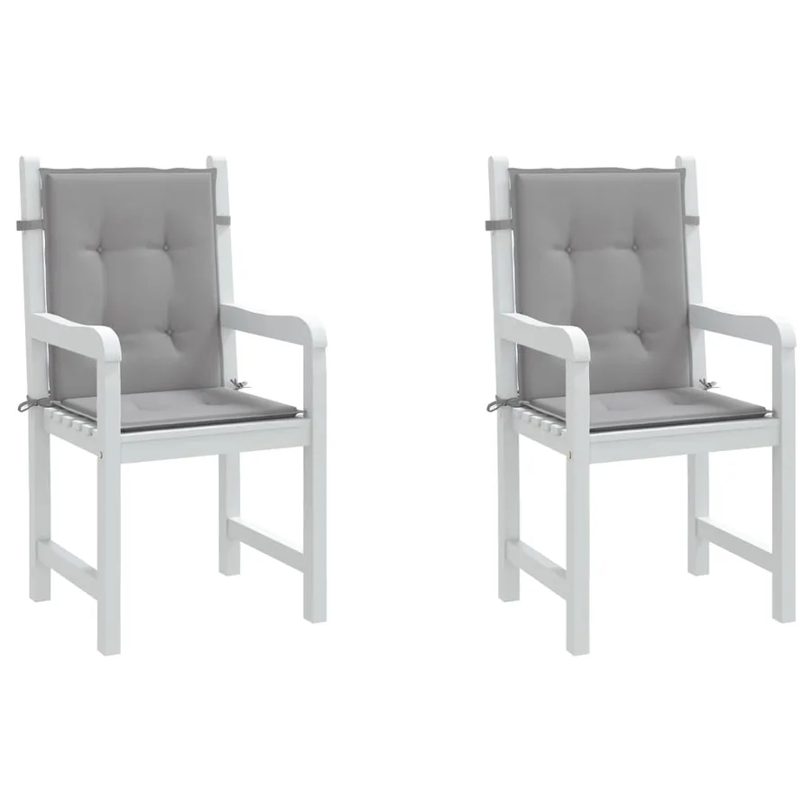 Coussins de chaise de jardin à dossier bas lot de 2 gris - 4