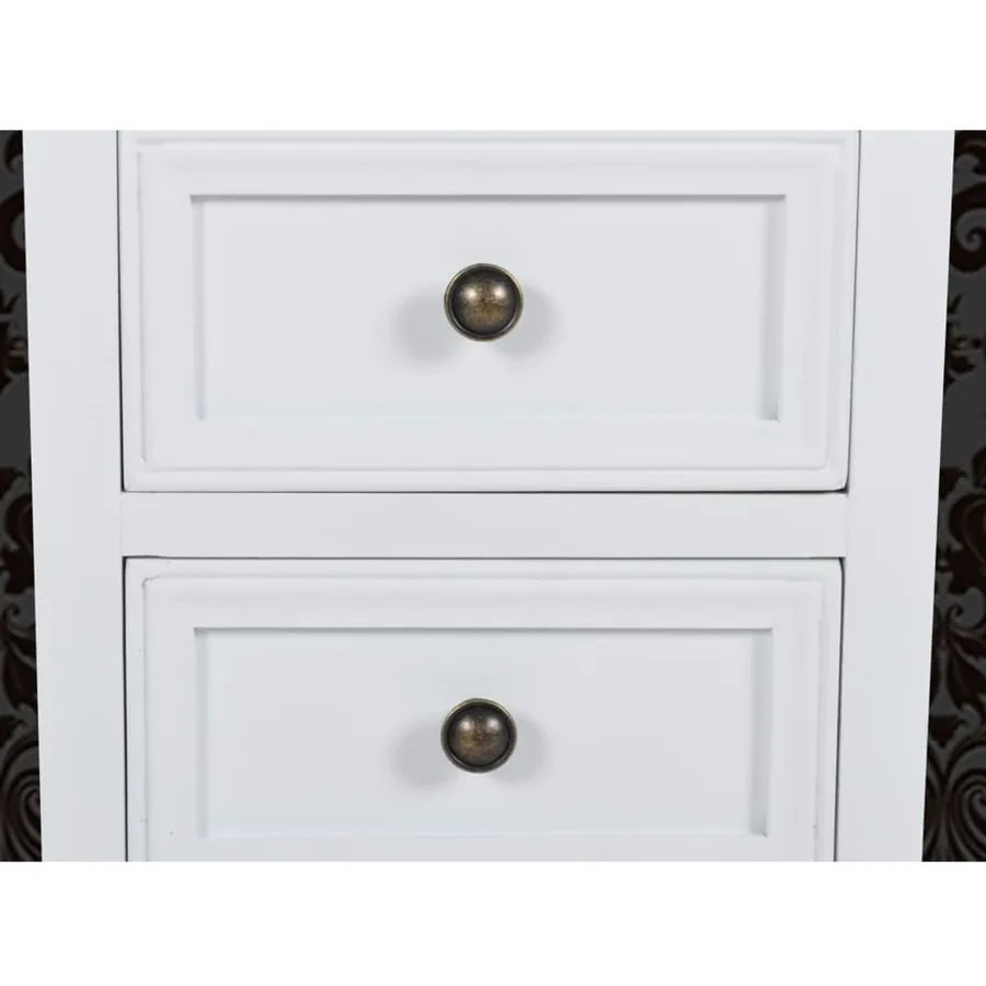 Table de chevet 2 pcs avec 2 tiroirs MDF Blanc - 6