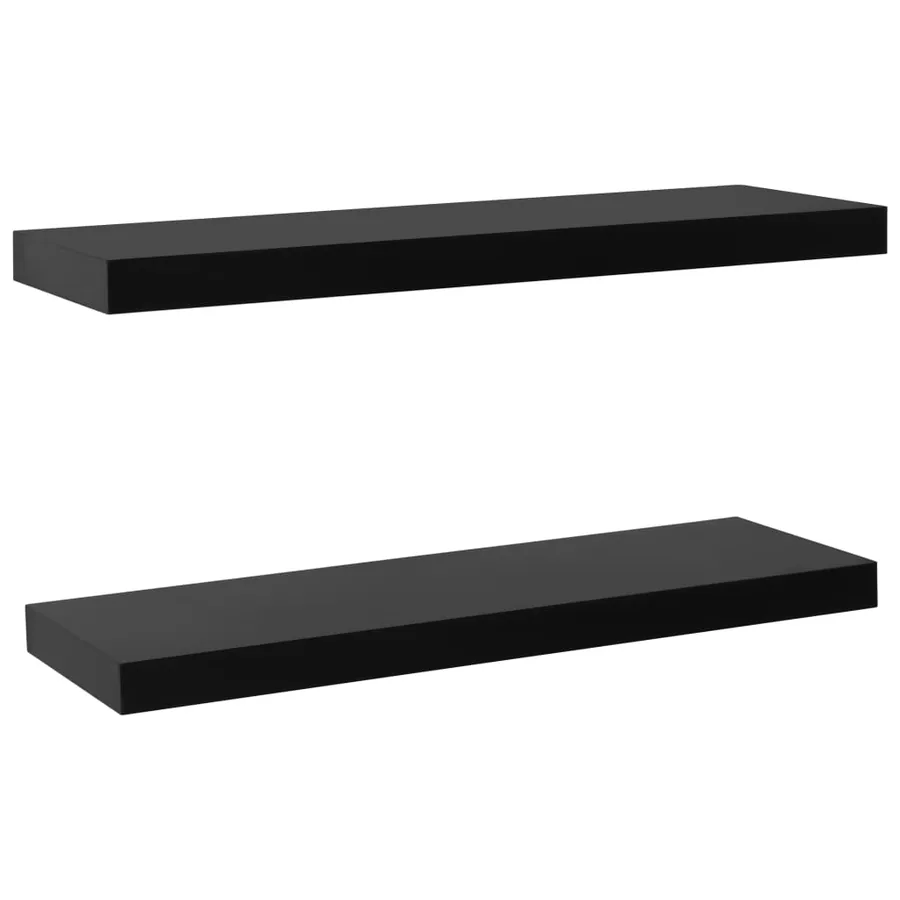 Étagères murales flottantes 2 pcs Noir 80x20x3,8 cm - 2