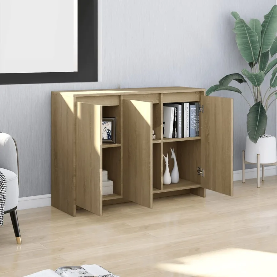 Buffet Chêne sonoma 102x33x75 cm Bois d'ingénierie - 3
