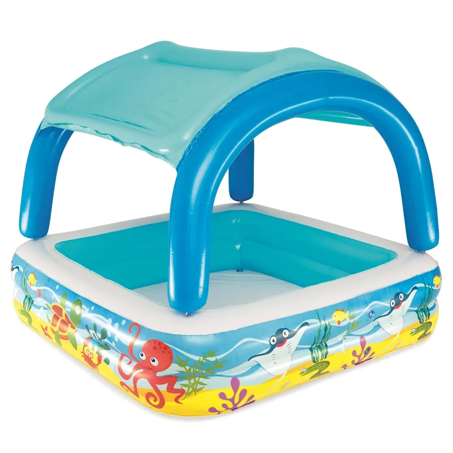 Bestway Piscine de jeu avec auvent bleu 140x140x114 cm 52192 - 2