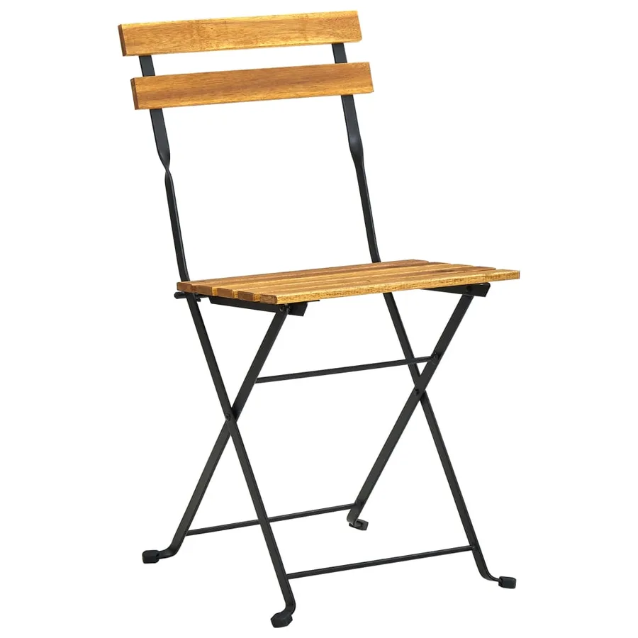 Ensemble à manger d'extérieur pliable 5pcs Bois d'acacia solide - 3