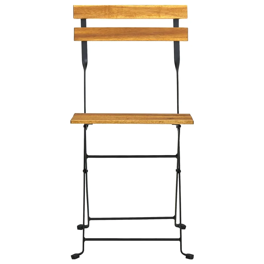 Ensemble à manger d'extérieur pliable 5pcs Bois d'acacia solide - 4
