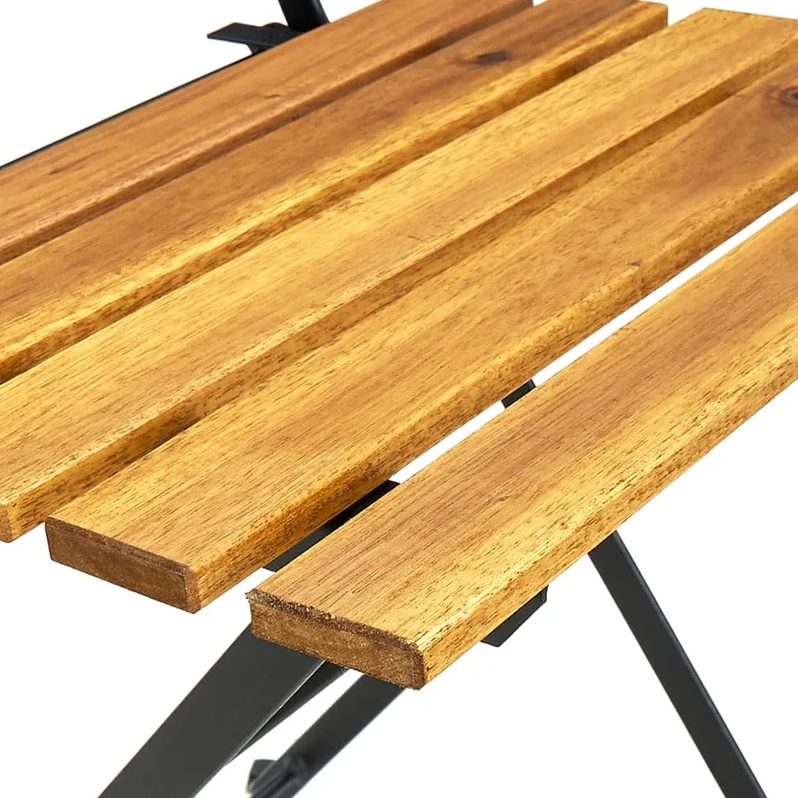 Ensemble à manger d'extérieur pliable 5pcs Bois d'acacia solide - 5