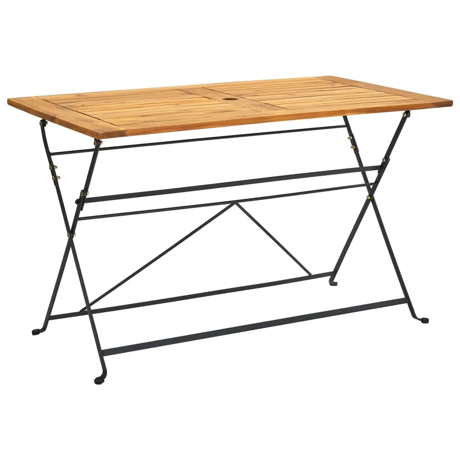 Ensemble à manger d'extérieur pliable 5pcs Bois d'acacia solide - 6