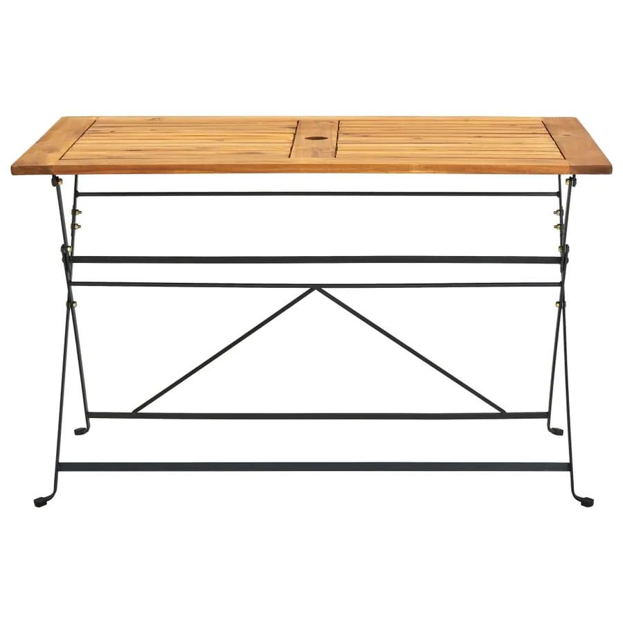 Ensemble à manger d'extérieur pliable 5pcs Bois d'acacia solide - 7