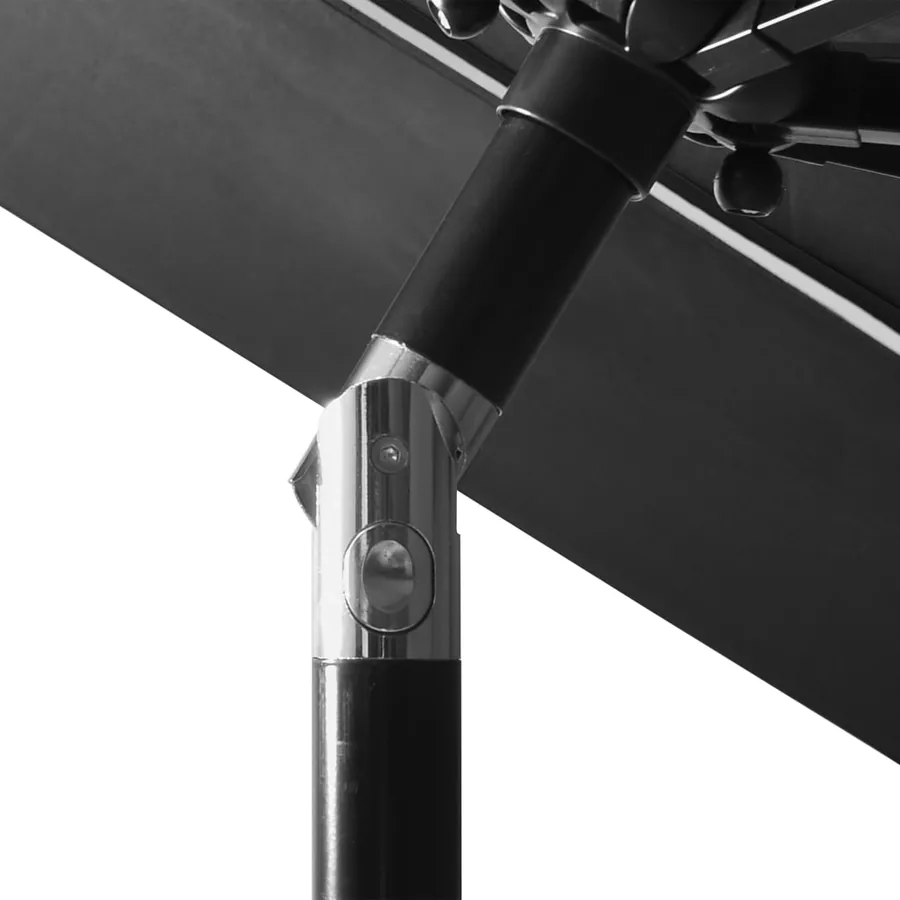 Parasol de jardin à 3 niveaux avec mât en aluminium anthracite - 6