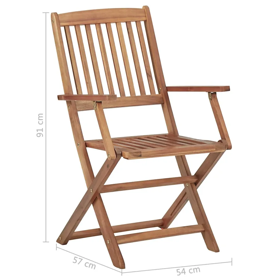 Ensemble à manger de jardin 5 pcs Bois d'acacia solide - 12