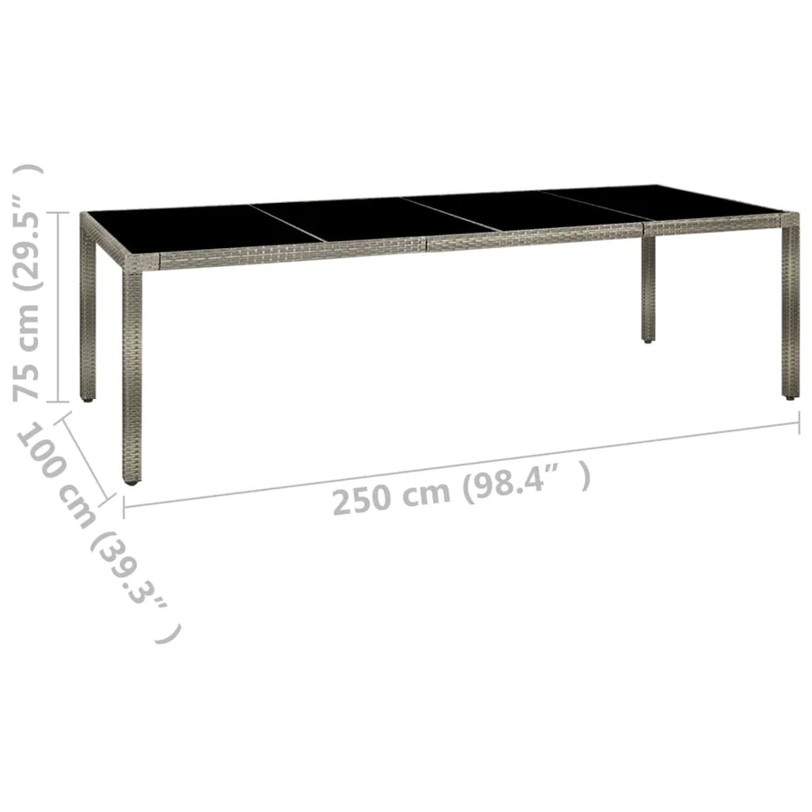 Ensemble à manger d'extérieur 9pcs coussins Résine tressée Gris - 12